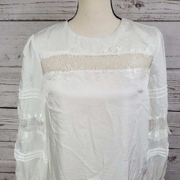 NWT Endless Rose sleeved lace detail white dress - Picture 2 of 12